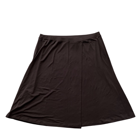 COVINGTON PETITE FAUX WRAP SKIRT - BLACK- SIZE XLP - Picture 2 of 7
